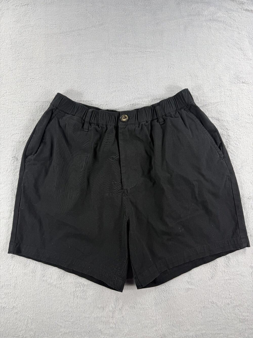 COVE Mens Shorts 34x5 Black Flat Front Elastic Waist Shorts Size Cotton Blend